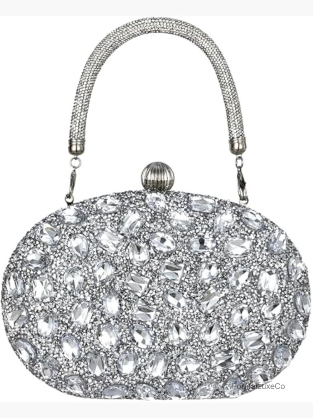 Rhinestone Evening Clutch Purse with Detachable Chain Strap for Parties